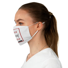 Load image into Gallery viewer, DrLizSpeaks "Make Yourself Heard VOTE" White Fabric Face Mask
