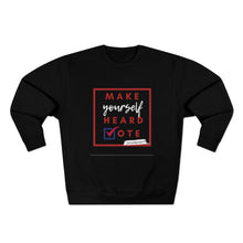 Load image into Gallery viewer, DrLizSpeaks "Make Yourself Heard VOTE" Premium Crewneck Sweatshirt