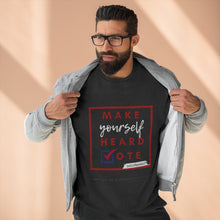 Load image into Gallery viewer, DrLizSpeaks "Make Yourself Heard VOTE" Premium Crewneck Sweatshirt