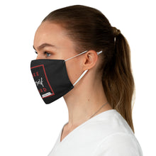 Load image into Gallery viewer, DrLizSpeaks "Make Yourself Heard VOTE" Black Fabric Face Mask