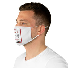 Load image into Gallery viewer, DrLizSpeaks &quot;Make Yourself Heard VOTE&quot; White Fabric Face Mask
