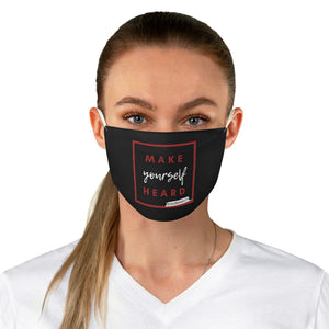 DrLizSpeaks "Make Yourself Heard VOTE" Black Fabric Face Mask